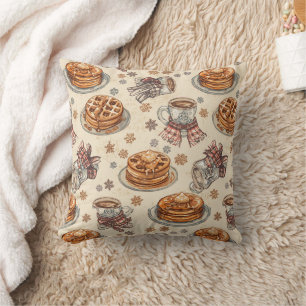 Almofada Padrão de Café da Manhã Aconchegante de Inverno   