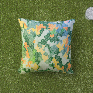 Almofada Padrão de Camo de Vidro Colorido Brilhante