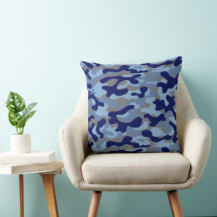 Almofada Padrão de Camuflagem Azul