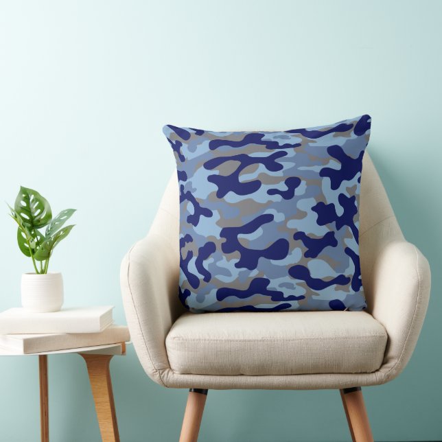 Almofada Padrão de Camuflagem Azul  (Cadeira)