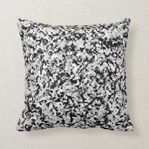 Almofada Padrão de Camuflagem Camo Branco Cinza Preto Ártic
