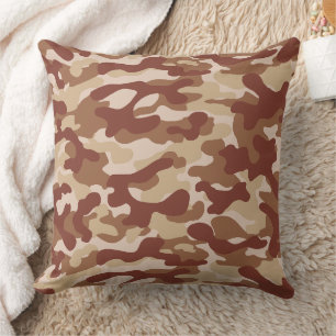 Almofada Padrão de Camuflagem do Deserto Bege e Marrom Clar