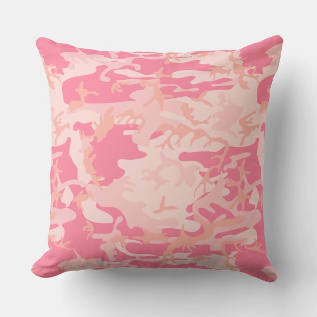 Almofada Padrão de Camuflagem Rosa Legal (Frente)