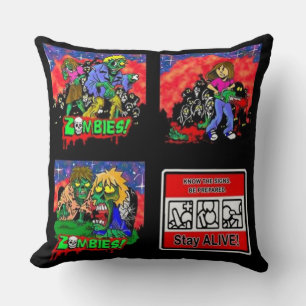 Almofada Padrão de Cartoon Zombie