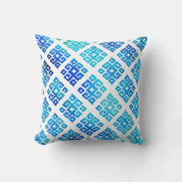 Almofada Padrão de chave tribal pintado aqua travesseiro br