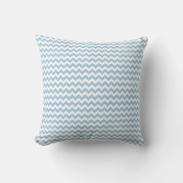 Almofada Padrão de Chevron Azul Pálido e Branco