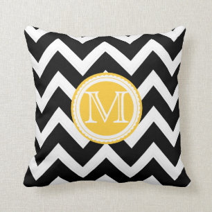 Almofada Padrão de chevron de cor amarelo PixDezines