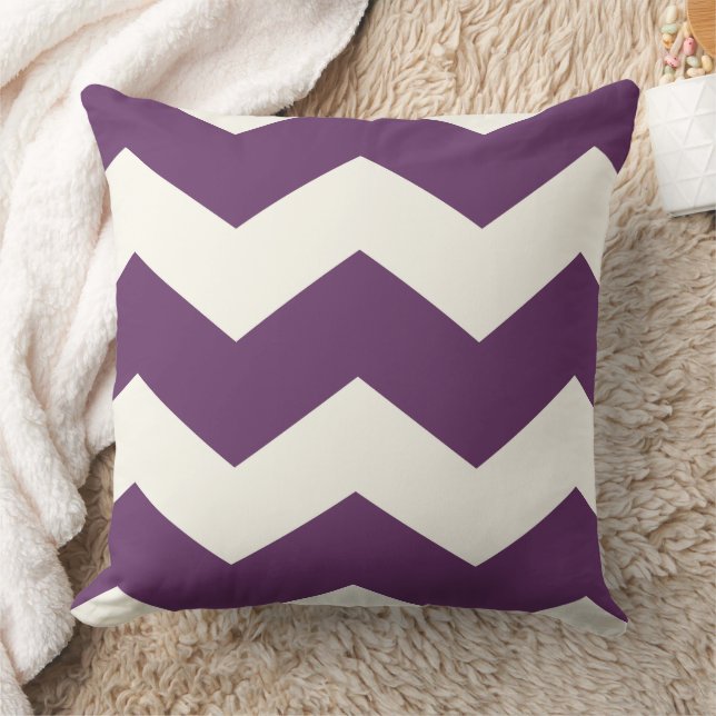 Almofada Padrão de Chevron Zig Zag Roxo Moderno (Cobertor)