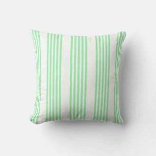 Almofada Padrão de cinco faixas verde e branco