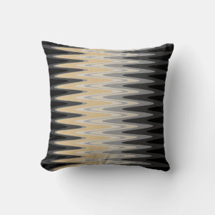 Almofada Padrão de Cinza Amarelo Preto Zig Zag