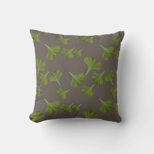Almofada Padrão de Cinza Folha de Gingko Floral