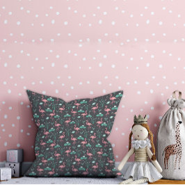 Almofada Padrão de cinzas bonitinhas Flamingo rosa