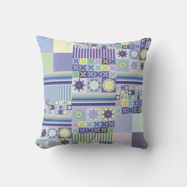 Almofada Padrão de Cobertor de Crochê Faux Knit Bonito da N (Frente)