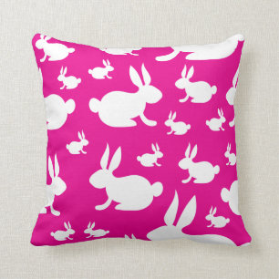 Almofada Padrão de Coelhinho Rosa