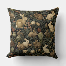 Padrão de Coelho da Floresta Vintage Botânica Escu