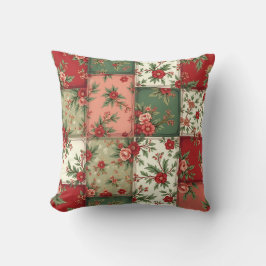 Almofada Padrão de Colcha de Natal Floral Vintage Caprichos