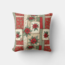 Padrão de Colcha de Natal Floral Vintage Caprichos