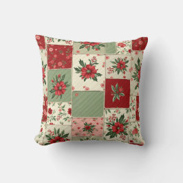 Almofada Padrão de Colcha de Natal Floral Vintage Caprichos