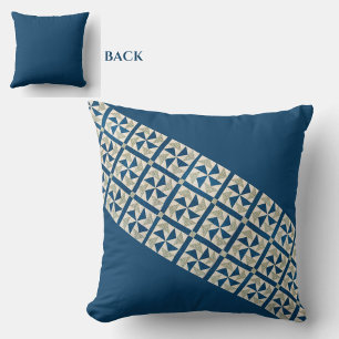 Almofada Padrão de Coleta de Correção de Vintagem Azul e Br