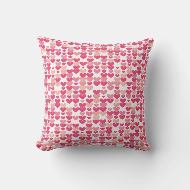 Almofada Padrão de Coração Rosa (Frente)