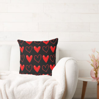 Almofada Padrão de Corações Lindos Decoração Minimalista Pa