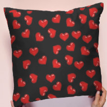 Padrão de Corações Vermelhos em Preto romance fofo