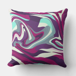 Almofada Padrão de Cores Fluindo Abstratas