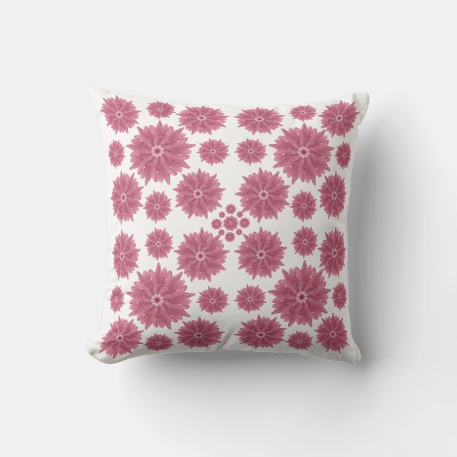 Almofada Padrão de Crisântemo Rosa em Pó Macio Personalizad (Frente)