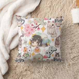 Almofada Padrão de Cuta de Sobrecarga de Animes