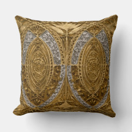 Almofada Padrão De Deco De Arte De Prata E Dourada