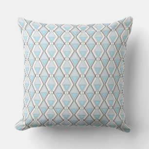 Almofada Padrão de deco de arte geométrica azul-claro