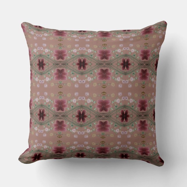 Almofada Padrão de Design de Artsy Flor (Frente)