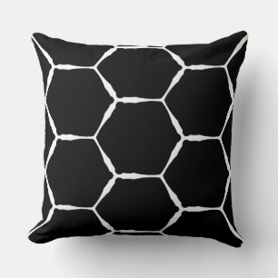 Almofada Padrão de Design de fio do hexágono branco