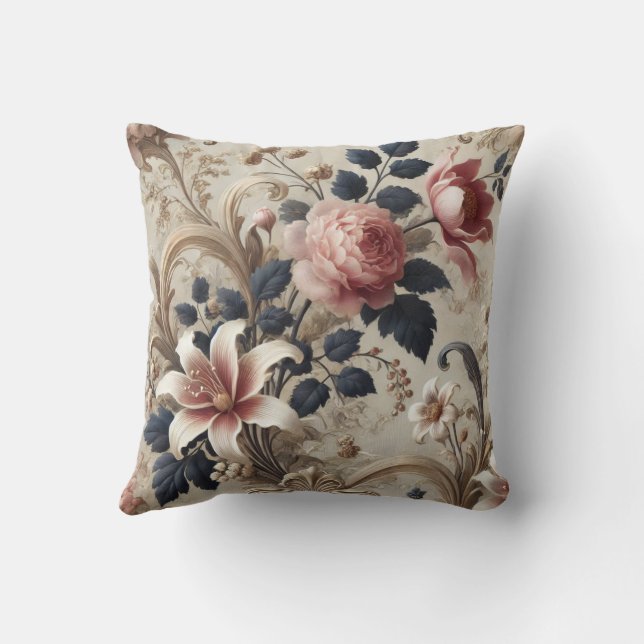 Almofada Padrão de Design de Motif Floral Grande 3 (Verso)