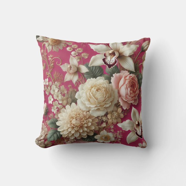 Almofada Padrão de Design de Motif Floral Grande 6 (Frente)