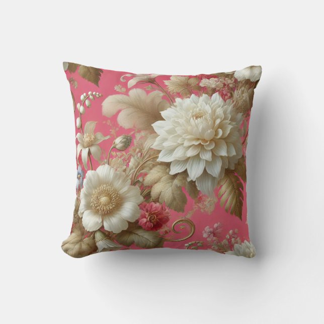 Almofada Padrão de Design de Motif Floral Grande 8 (Frente)