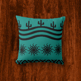 Almofada Padrão de Design de Teal do Sudoeste