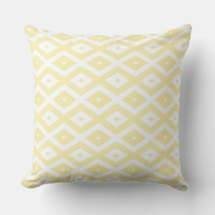 Almofada Padrão de diamante amarelo pálido e branco