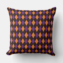 ALMOFADA PADRÃO DE DIAMANTE DE HALLOWEEN LARANJA ROXO PRETO