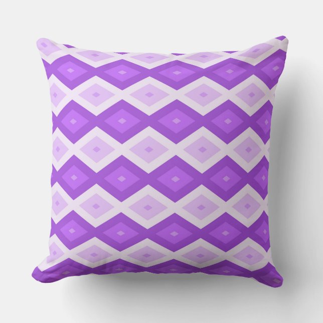 Almofada Padrão de diamante roxo brilhante (Frente)