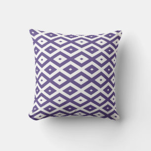 Almofada Padrão de diamante ultra violeta e branco