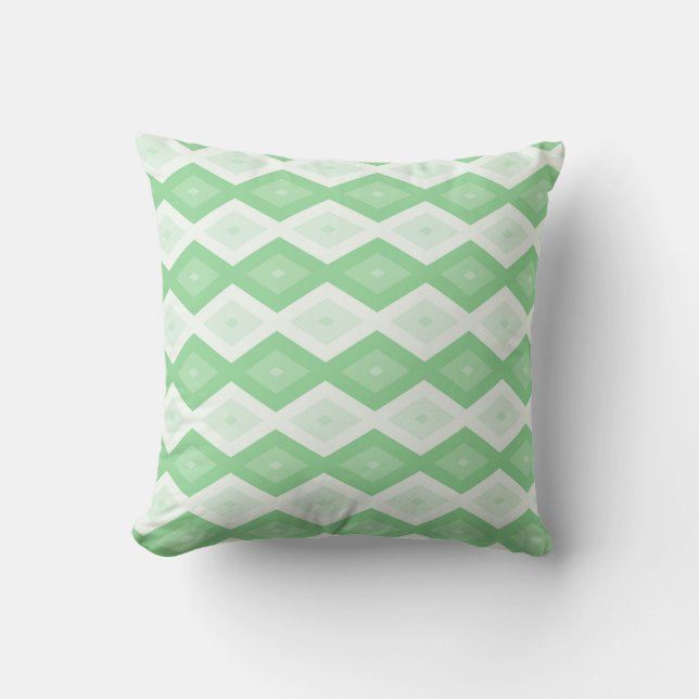 Almofada Padrão de diamante verde da maçã (Frente)