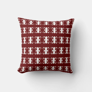 Almofada Padrão de diamante vermelho e branco elegante