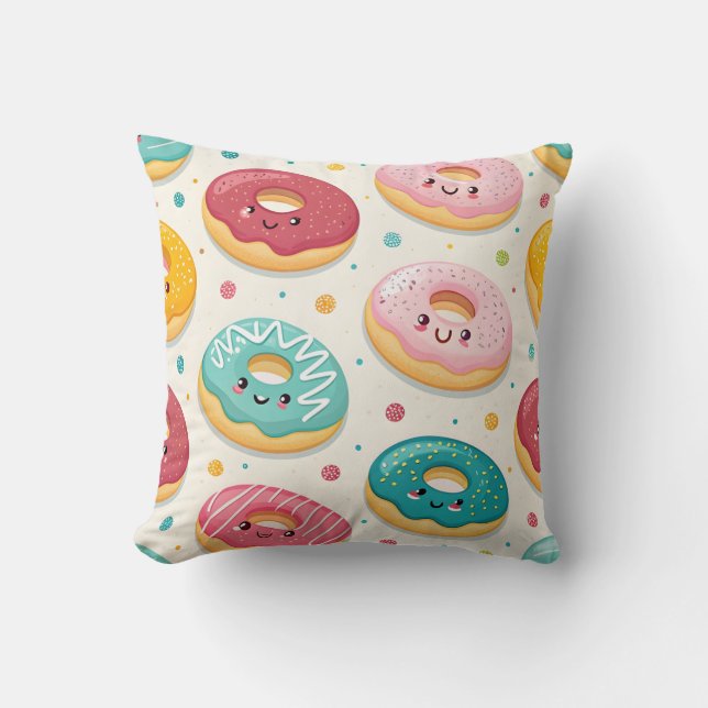 Almofada Padrão de Donuts (Frente)