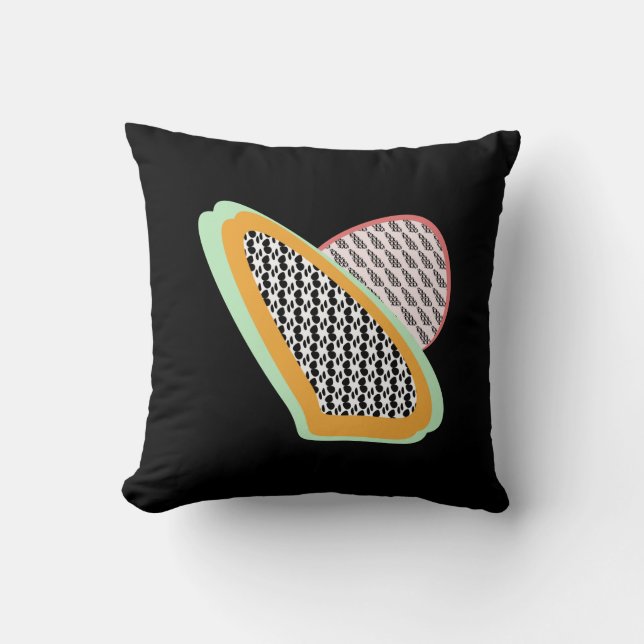 Almofada Padrão de Dragonfrutídeos da Papaya Fruta (Frente)