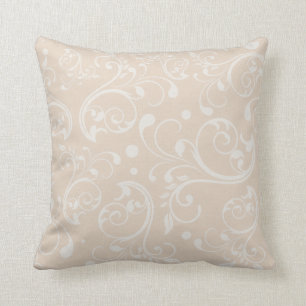 Almofada Padrão de espiral chic neutro de creme elegante