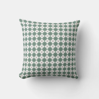 Almofada Padrão de Estilo Arquivado Verde e Branco