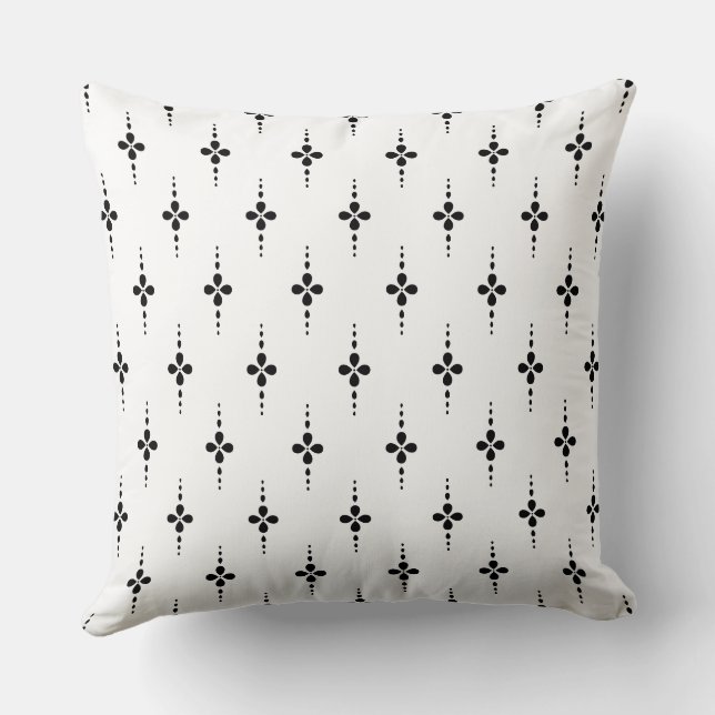Almofada Padrão de Estilo Escandinavo Preto e Branco (Verso)