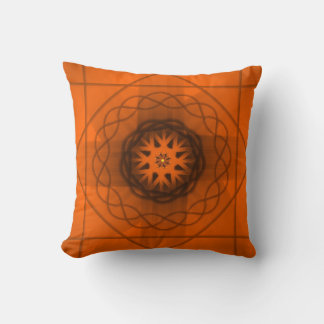 Almofada Padrão de Estrela Geométrica Laranja