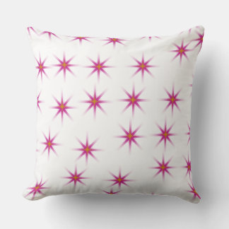 Almofada Padrão de estrelas brilhantes neon-rosa